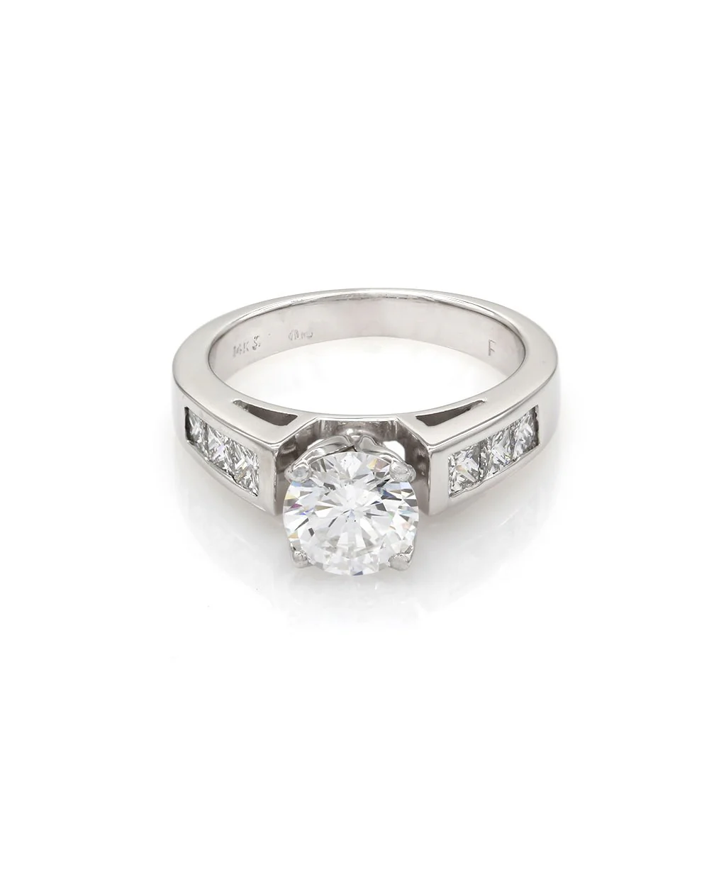 1.03 Ct. Round Diamond Engagement Ring in White Gold - Image 2