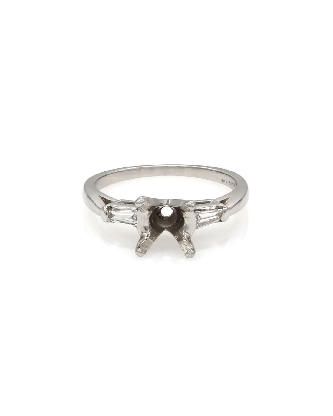Diamond Engagement Ring Mounting in Platinum - Image 2