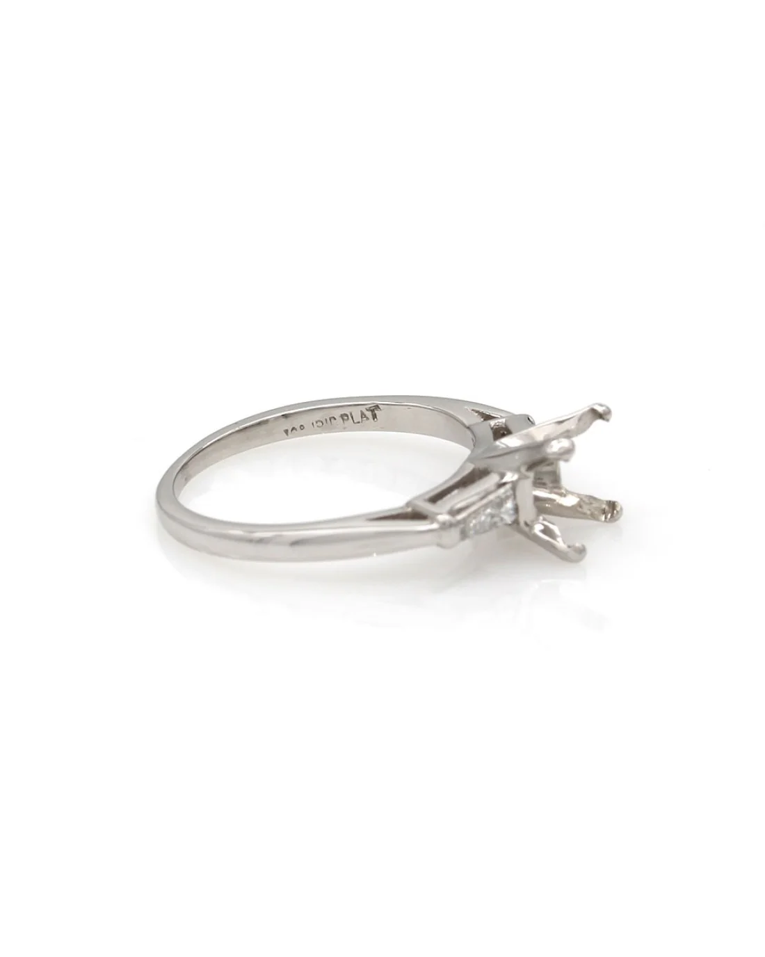 Diamond Engagement Ring Mounting in Platinum - Image 3