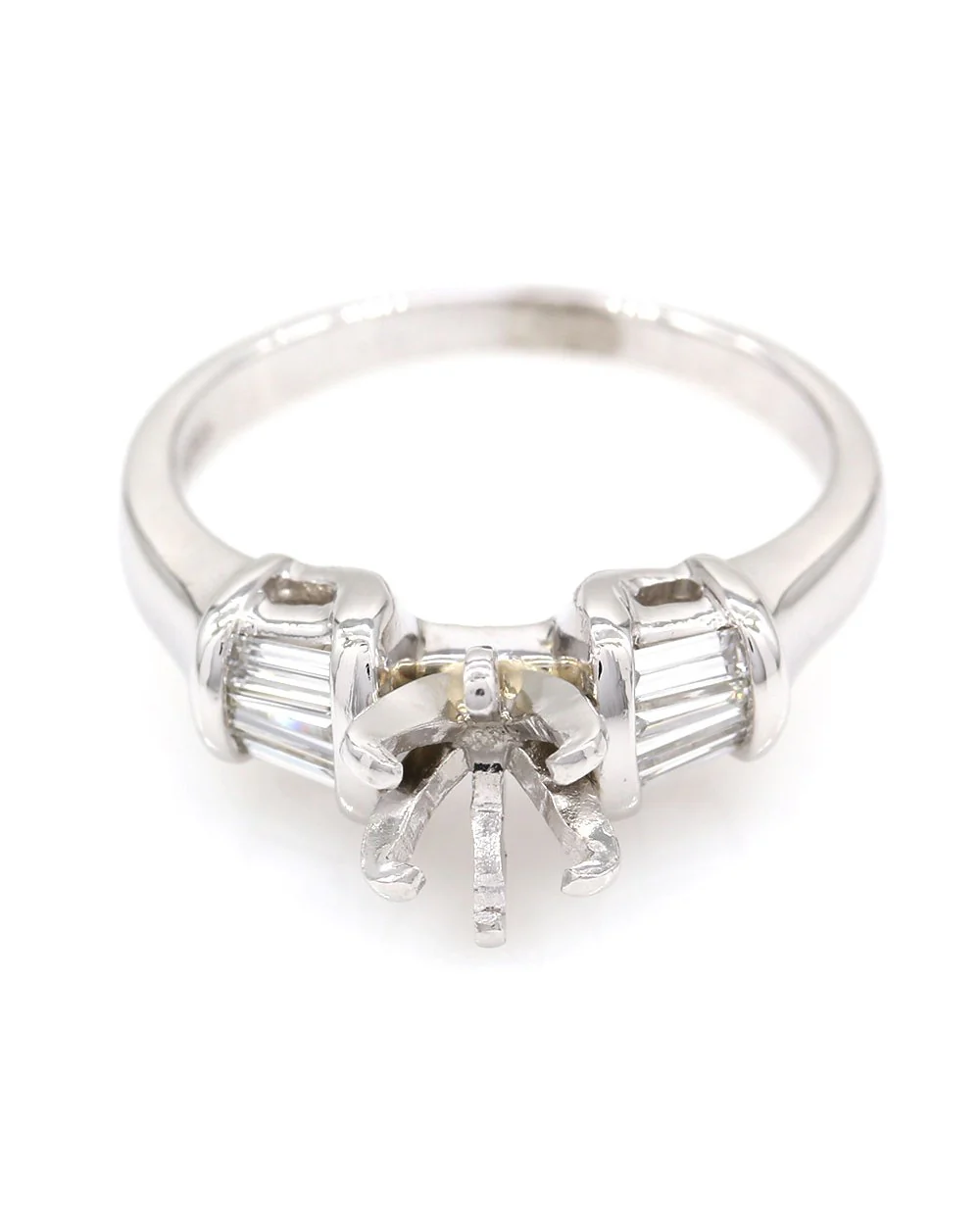 Diamond Engagement Ring Mounting in Platinum - Image 2