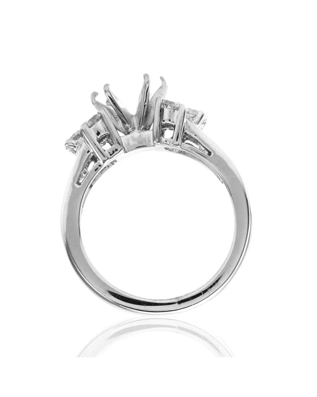 Diamond Engagement Ring Mounting in Platinum - Image 4
