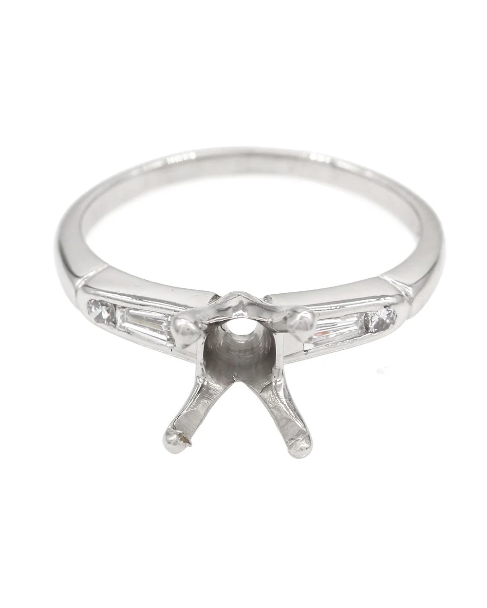 Diamond Engagement Ring Mounting in Platinum - Image 2