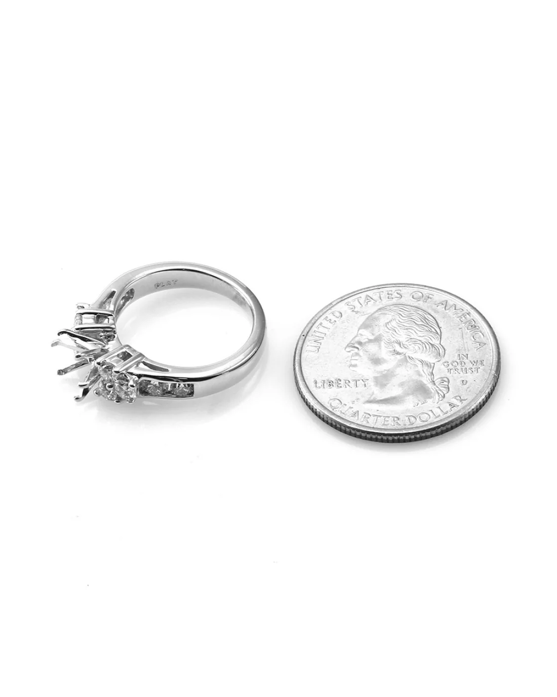 Diamond Engagement Ring Mounting in Platinum - Image 5