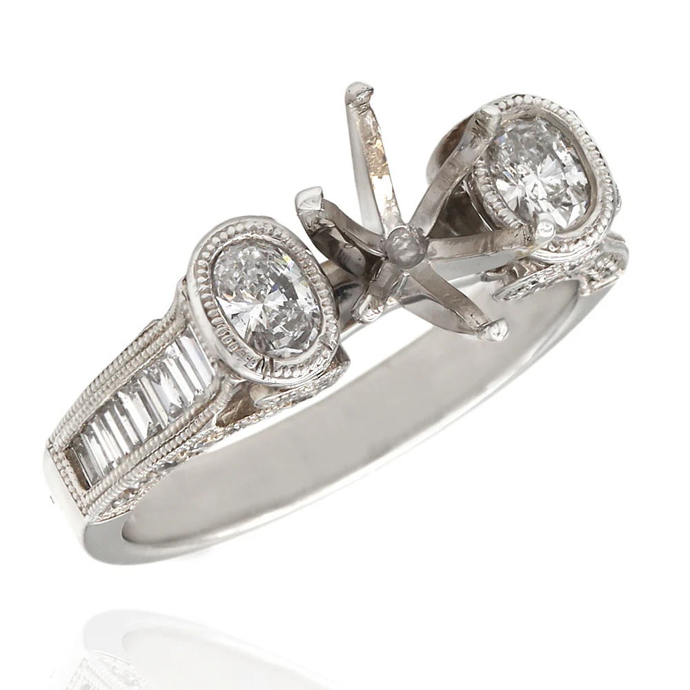 Diamond Engagement Ring Mounting in Platinum