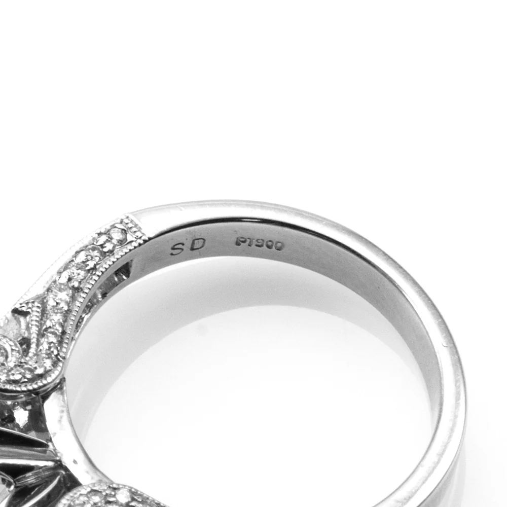 Diamond Engagement Ring Mounting in Platinum - Image 6