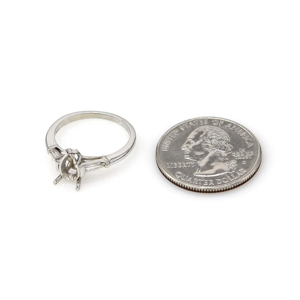 Diamond Engagement Ring Mounting in Platinum - Image 3