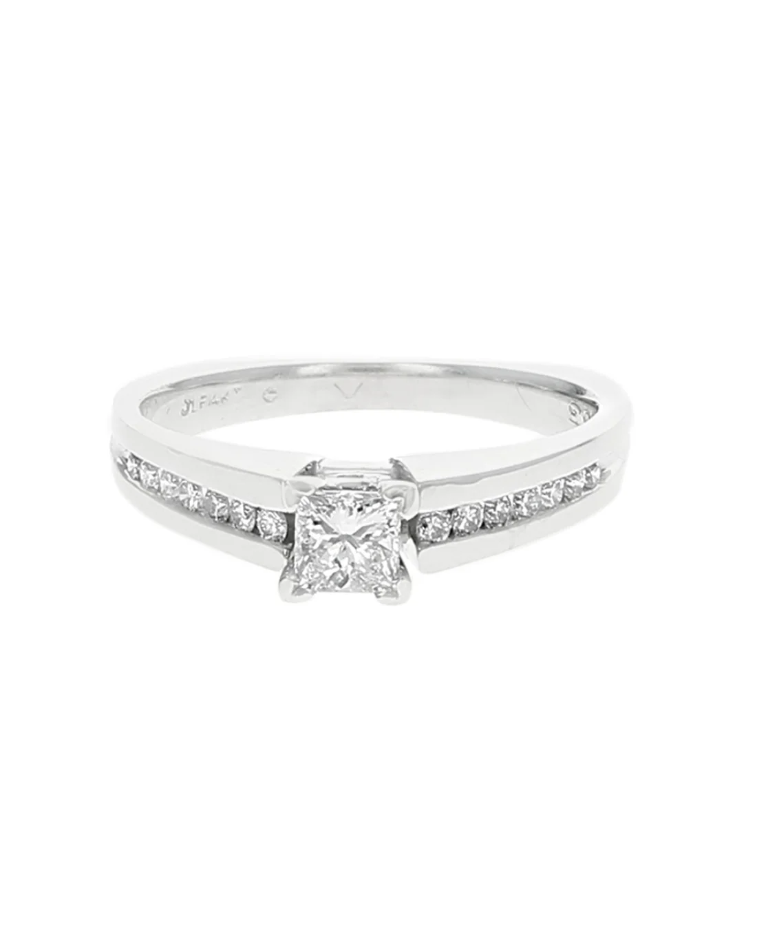 Diamond Euro Shank Engagement Ring in White Gold - Image 2
