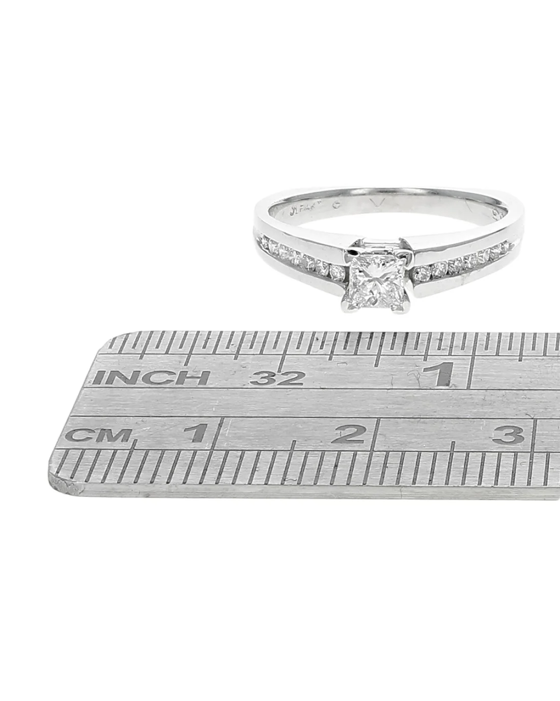Diamond Euro Shank Engagement Ring in White Gold - Image 3