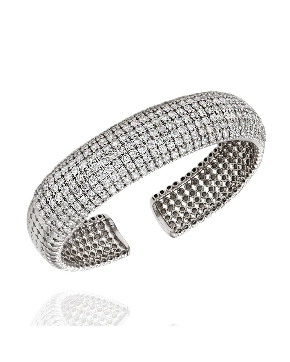 Diamond Flexible Cuff Bracelet in Gold