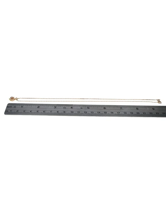 Diamond Floral Halo Drop Necklace in Yellow Gold - Image 3
