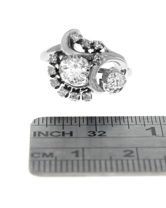Diamond Floral Motif Ring - Image 3