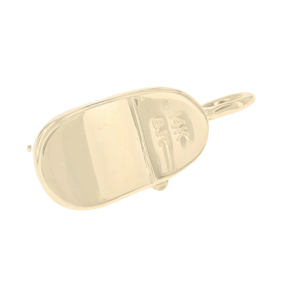 Diamond Flower Baby Shoe Pendant in Yellow Gold - Image 3