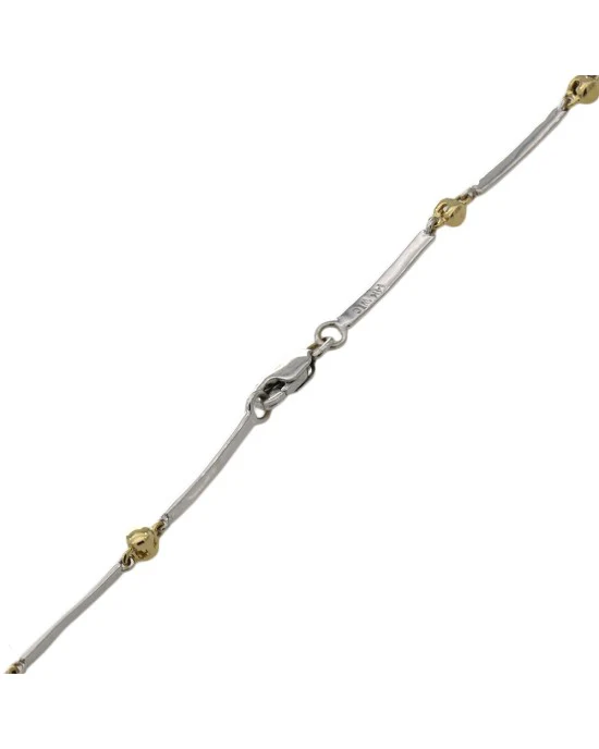 Diamond Flower Drop Bar Link Necklace - Image 2