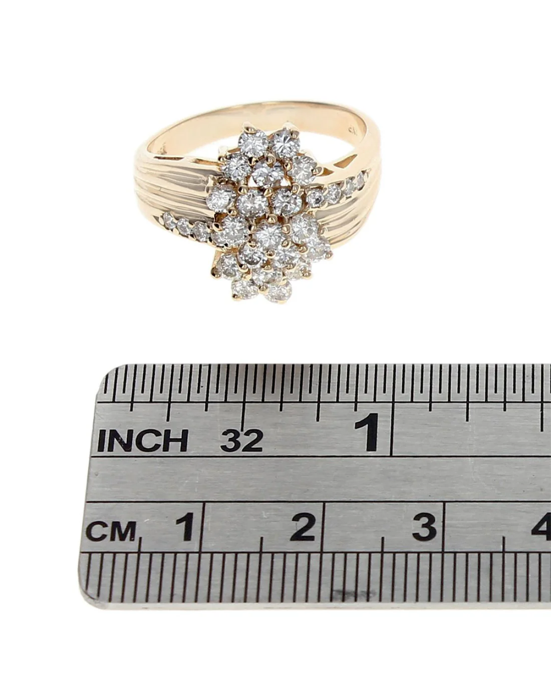 Diamond Fluted Cluster Ring in Gold - Image 3