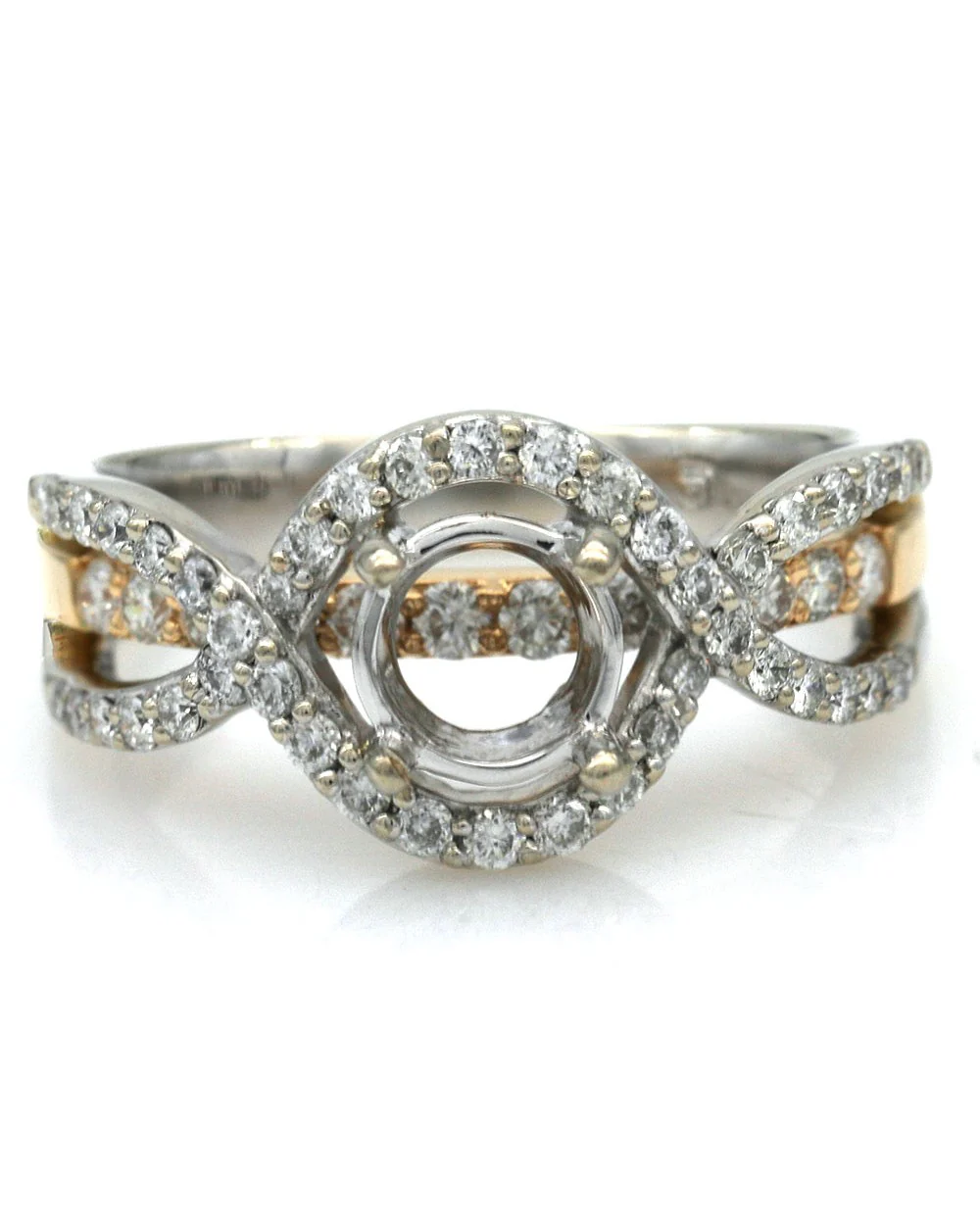 Diamond Halo Crossover Open Shank Semi Mounting - Image 2