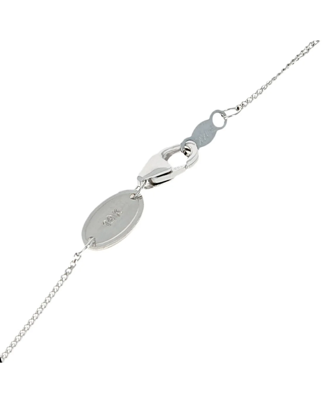 Diamond Halo Drop on Curb Chain Necklace - Image 2