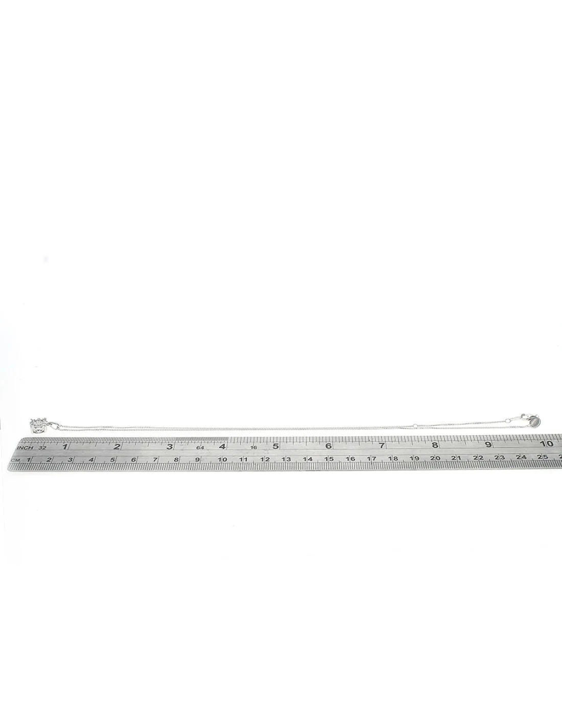 Diamond Halo Drop on Curb Chain Necklace - Image 3