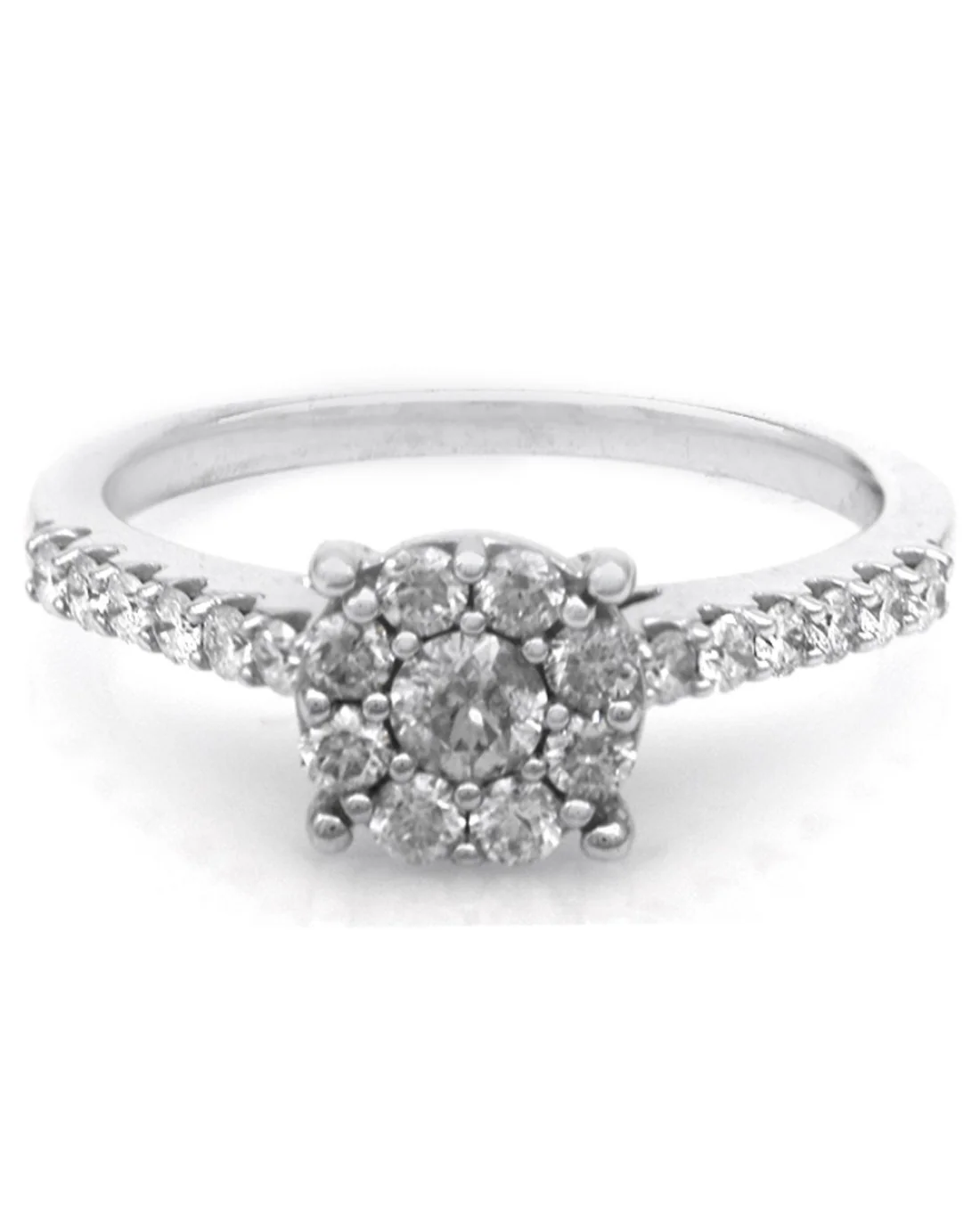 Diamond Halo Engagement Ring in White Gold - Image 2