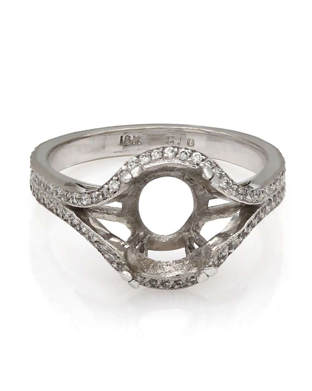 Diamond Halo Mounting in Gold - Image 2