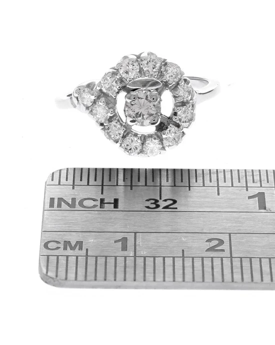 Diamond Halo Ring in Gold - Image 3