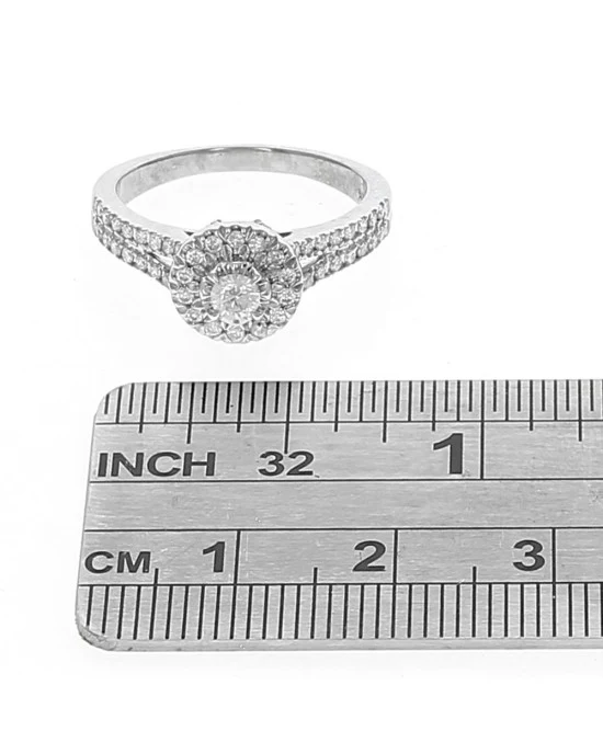 Diamond Halo Ring with Diamond Shank - Image 3