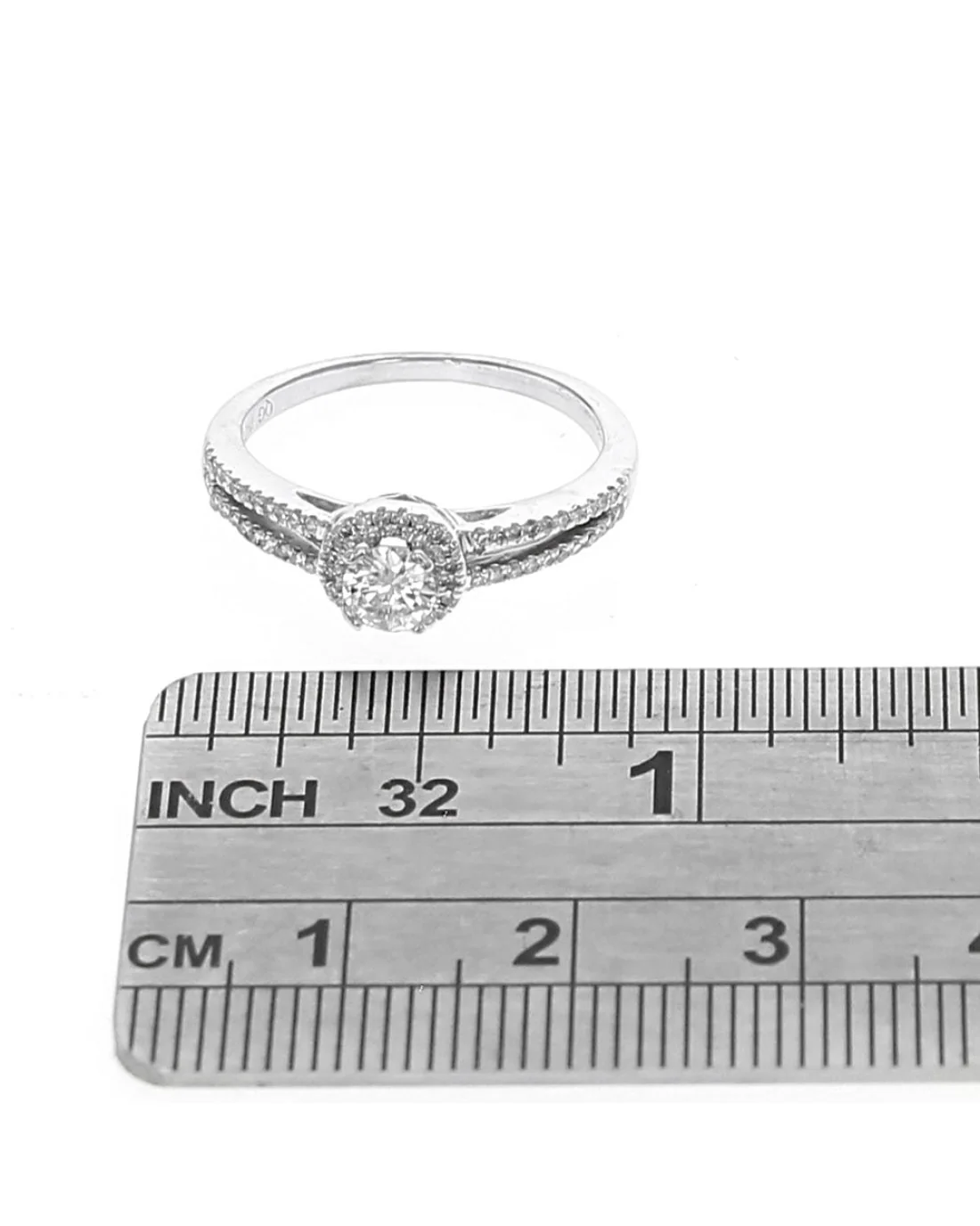 Diamond Halo Split Shank Engagement Ring - Image 3
