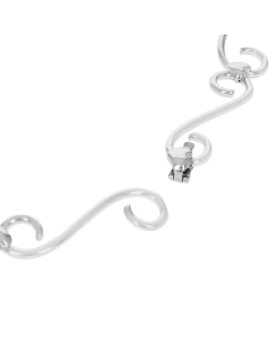 Diamond Heart and Scroll Link Necklace - Image 2