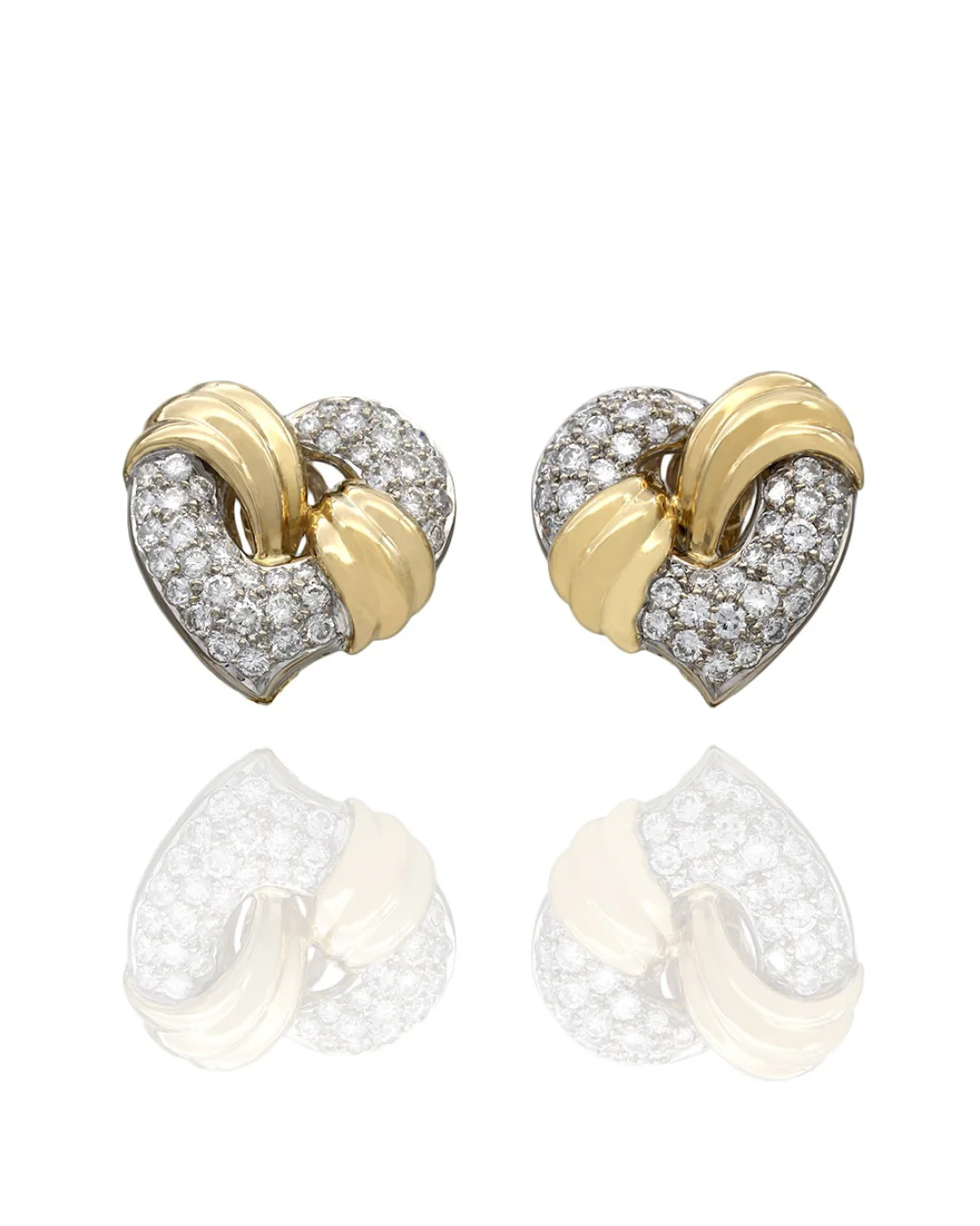 Diamond Heart Earrings Pearl Pigtails - Image 2