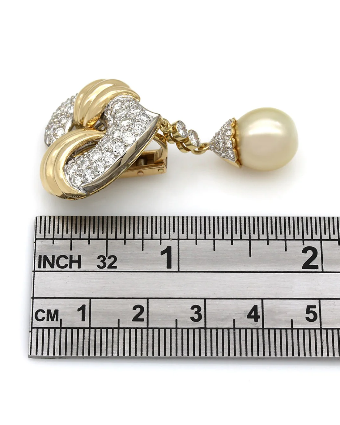 Diamond Heart Earrings Pearl Pigtails - Image 5