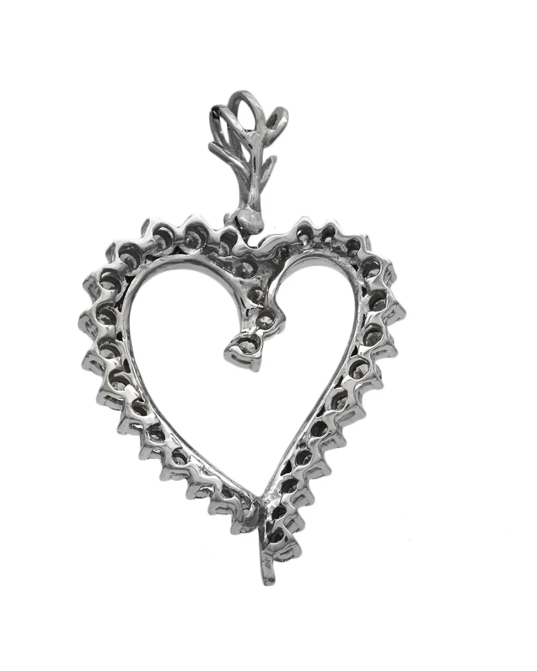 Diamond Heart Pendant in White Gold - Image 2