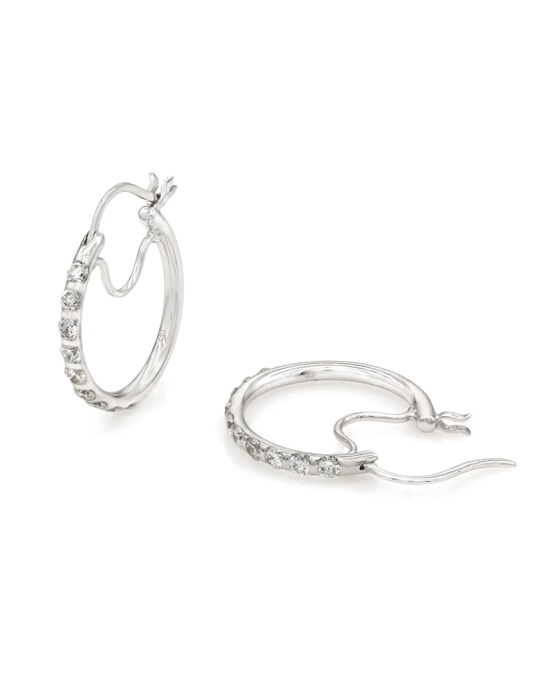 Diamond Hoop Earrings in Gold - Image 2