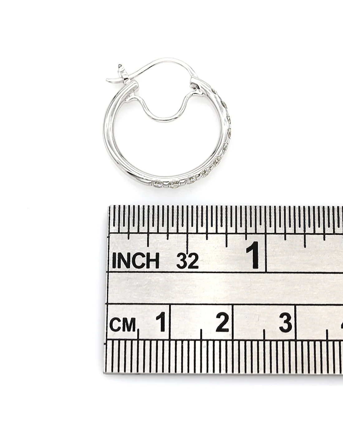 Diamond Hoop Earrings in Gold - Image 3