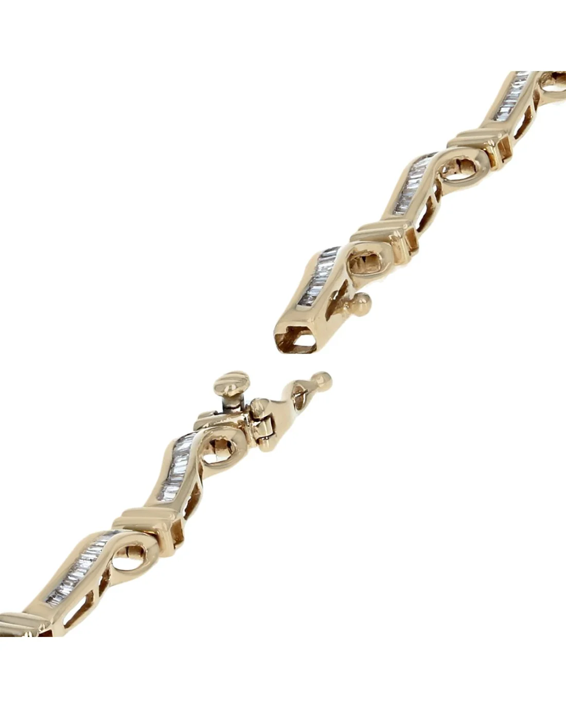 Diamond Infinity Link Bracelet in Yellow Gold - Image 2