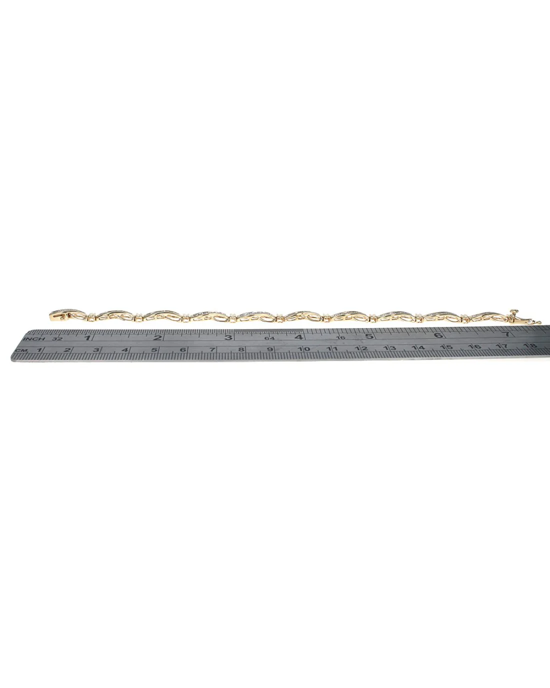 Diamond Infinity Link Bracelet in Yellow Gold - Image 3
