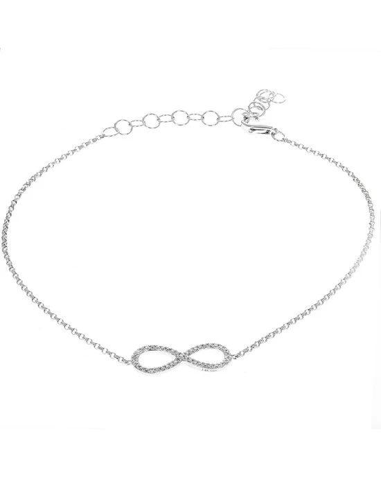 Diamond Infinity Station Chain Bracelet