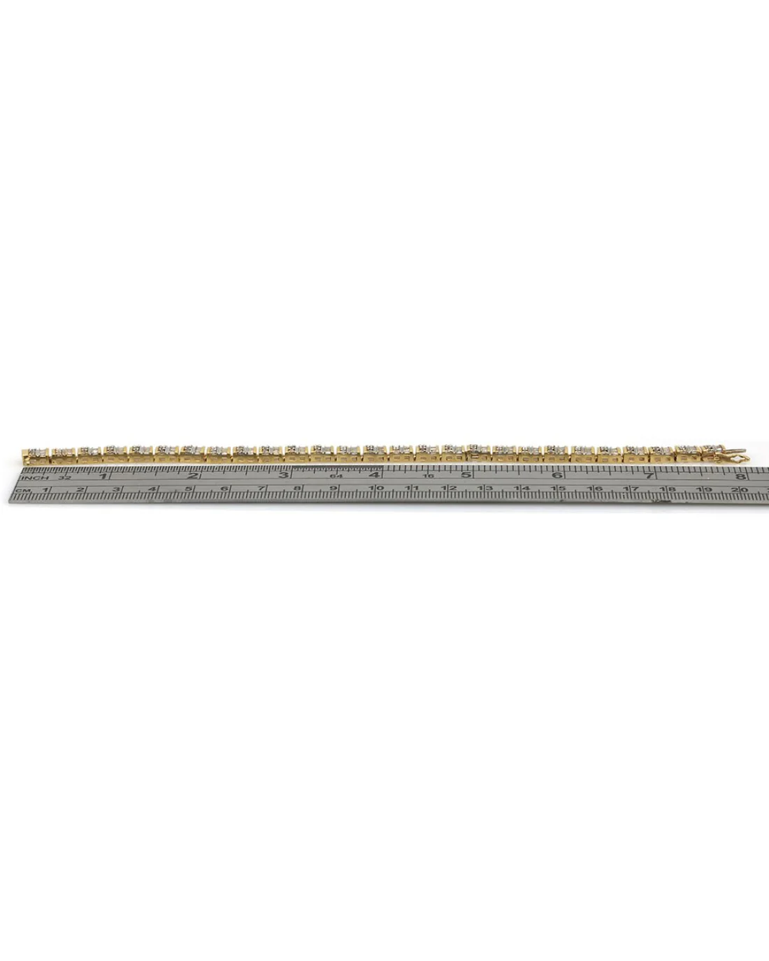 Diamond Inline Bracelet in White and Yellow Gold - Image 3