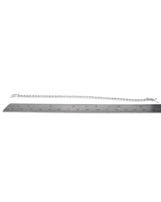 Diamond Inline Bracelet in White Gold - Image 3