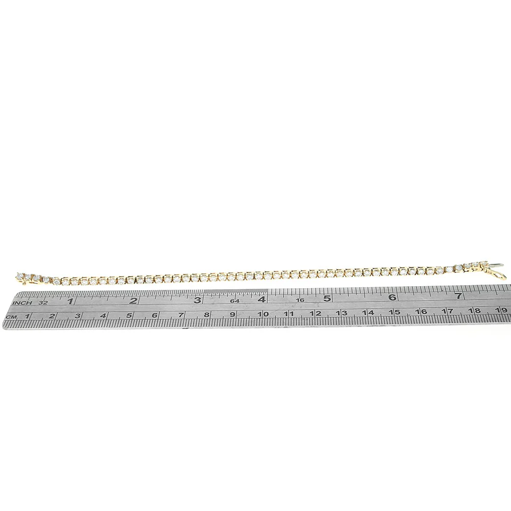 Diamond Inline Bracelet in Yellow Gold - Image 3