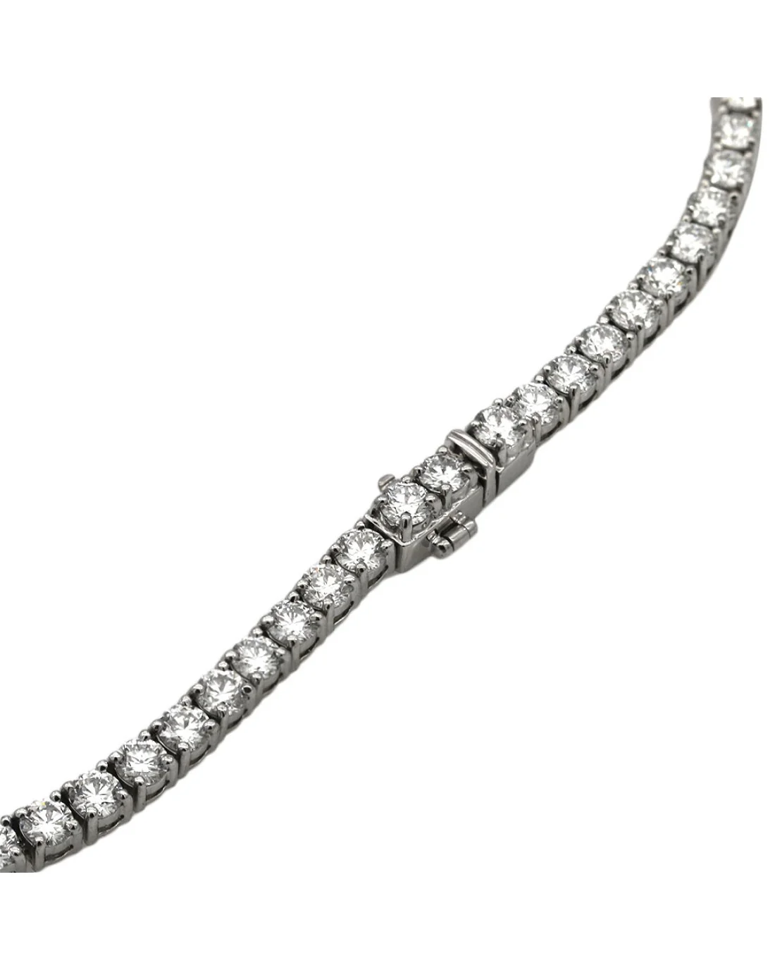 Diamond Inline Necklace in 18K White Gold - Image 2