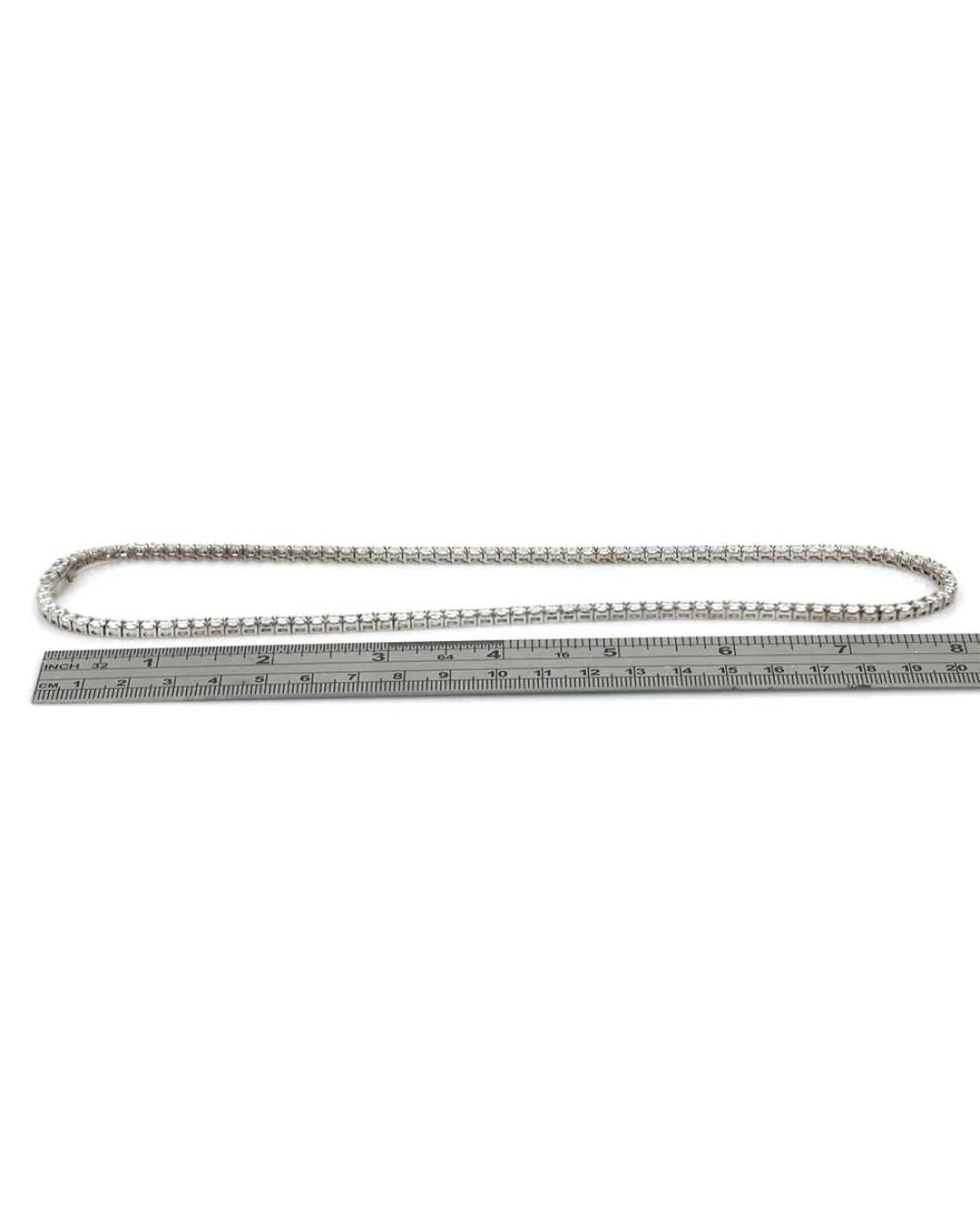 Diamond Inline Necklace in 18K White Gold - Image 3