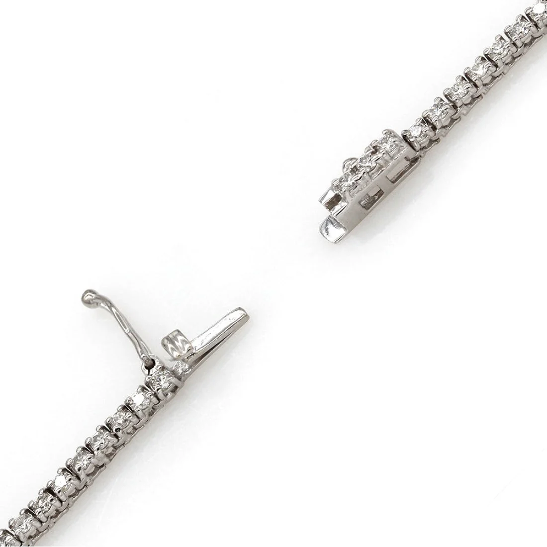 18K White Gold Diamond Inline Necklace in Gold - Image 4