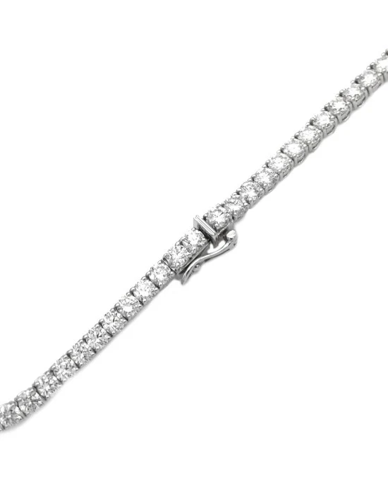 Diamond Inline Necklace in White Gold - Image 2