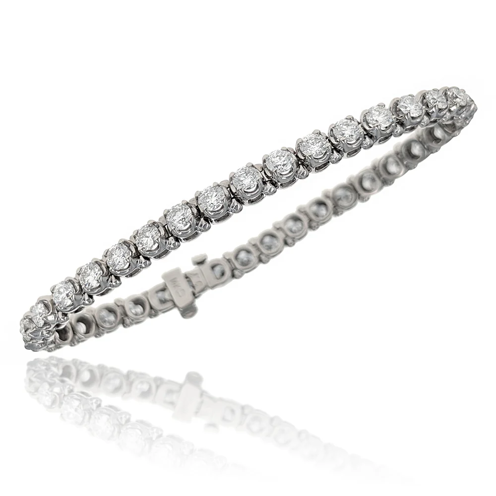 Diamond Inline Tennis Bracelet in White Gold
