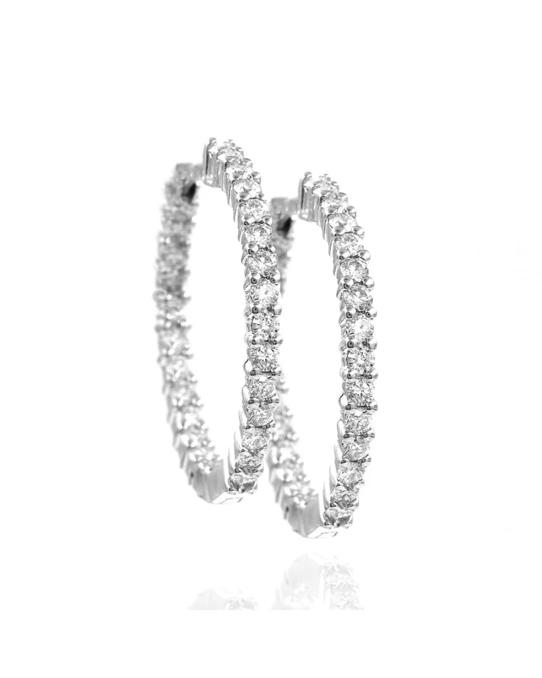 Diamond Inside-Outside Hoop Earrings in Gold
