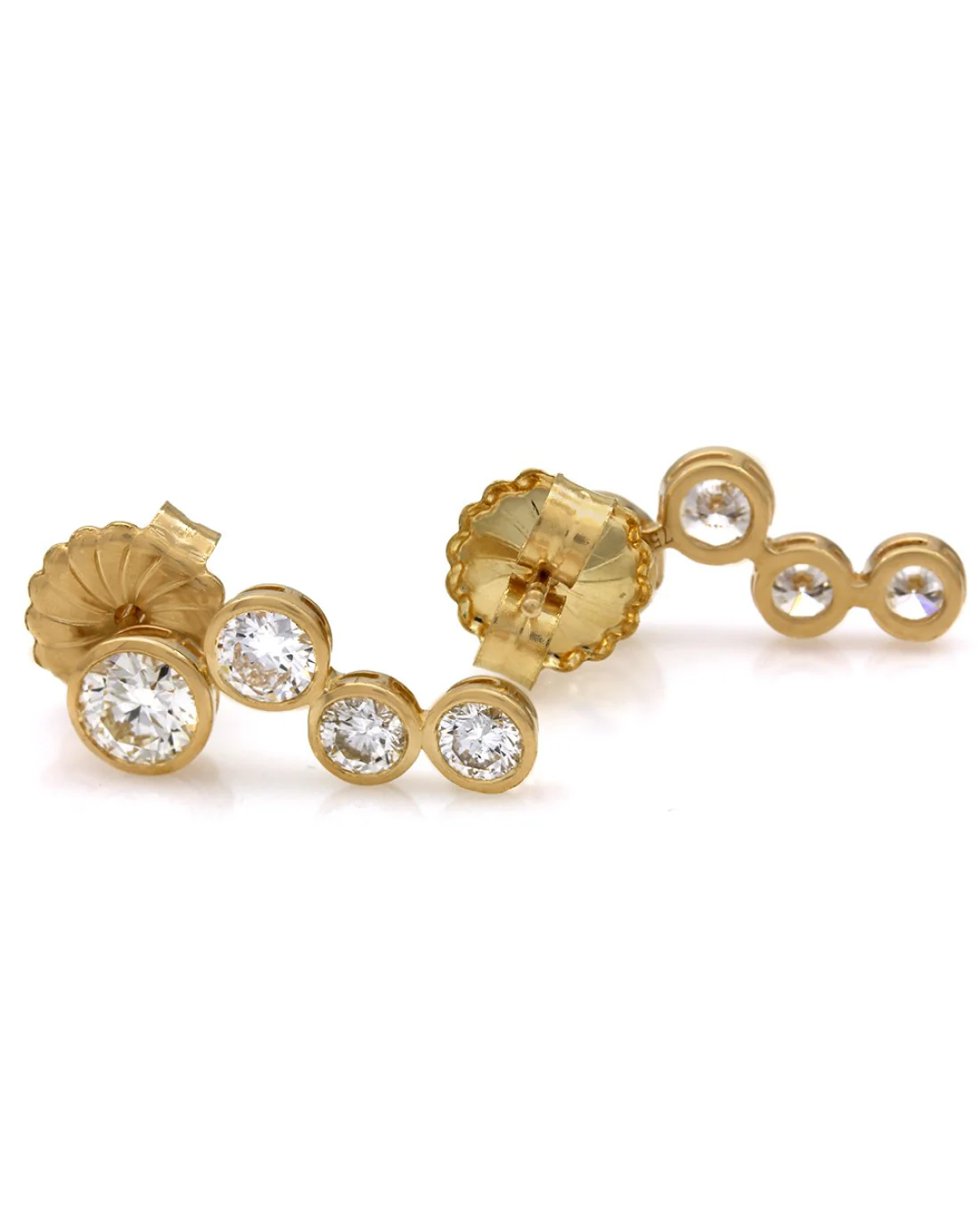 Diamond Journey Earrings in 18ky - Image 2