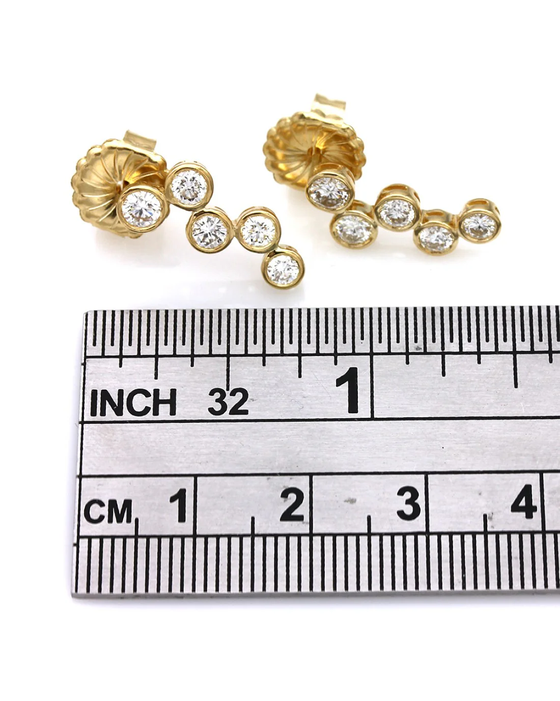 Diamond Journey Earrings in 18ky - Image 3