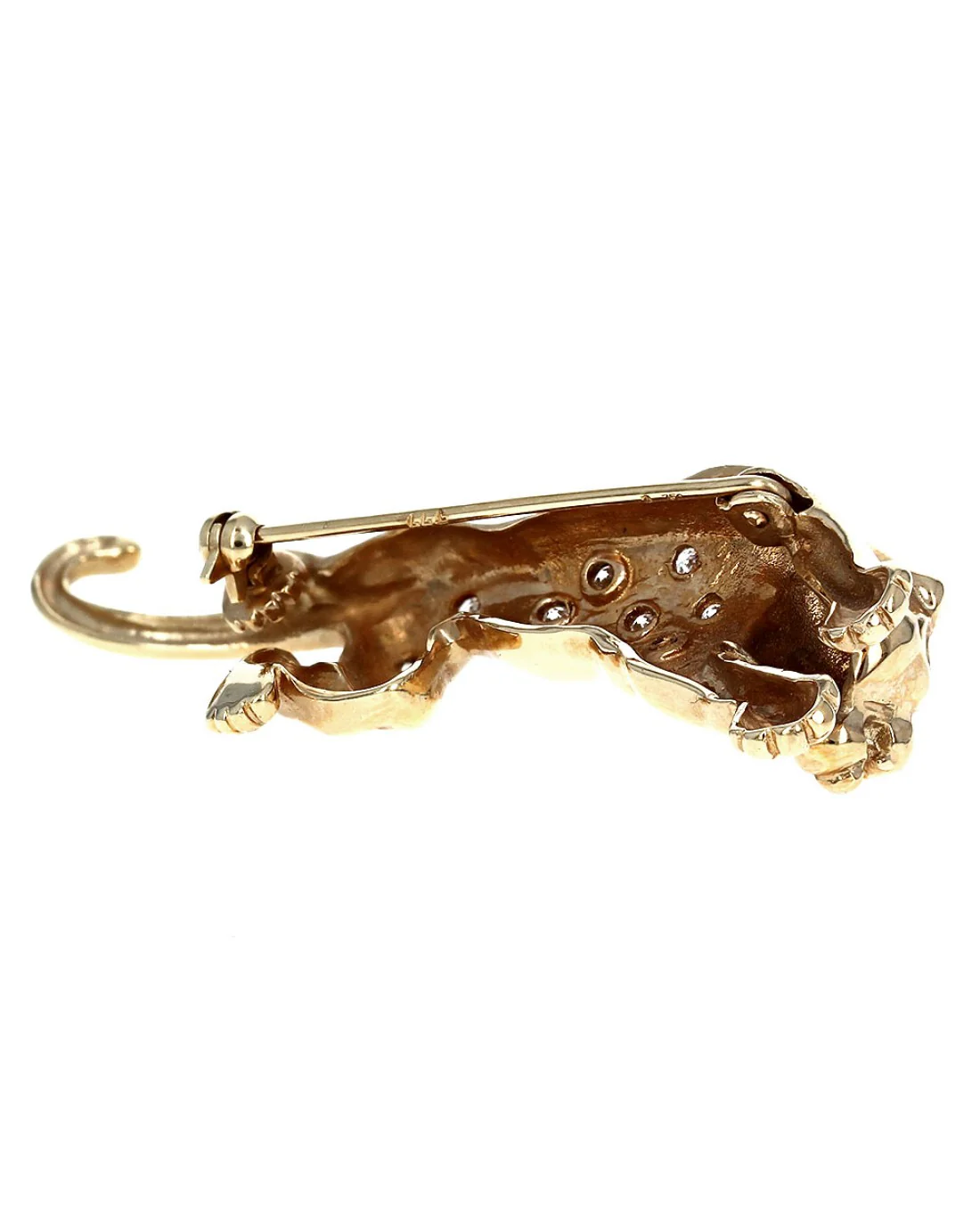 Diamond Leopard Pin Brooch - Image 2