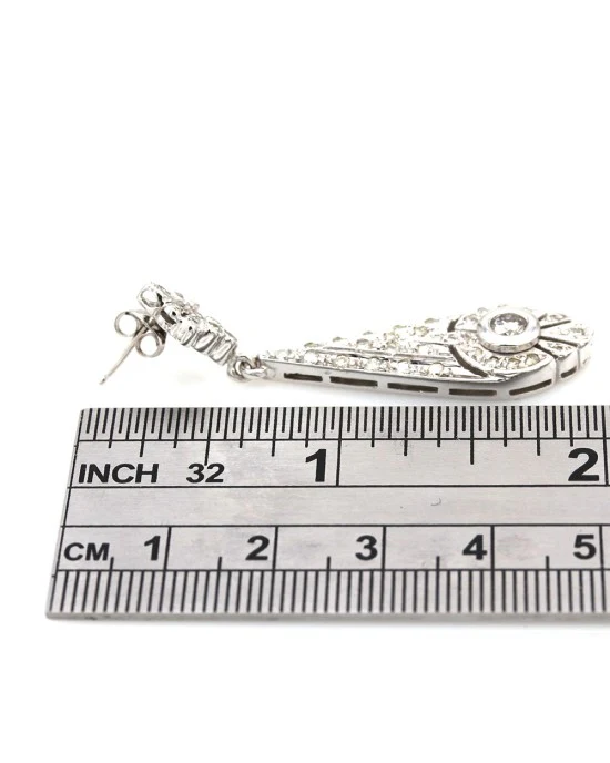 Diamond Marquise Shape Dangle Earrings - Image 3