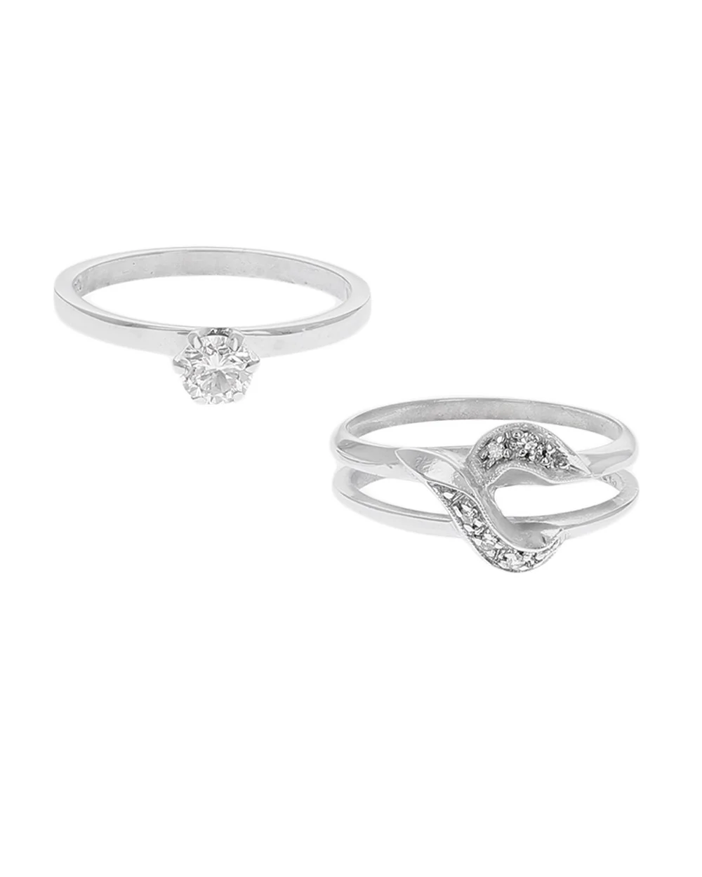 Diamond Milgrain Accent Wedding Set in White Gold - Image 2