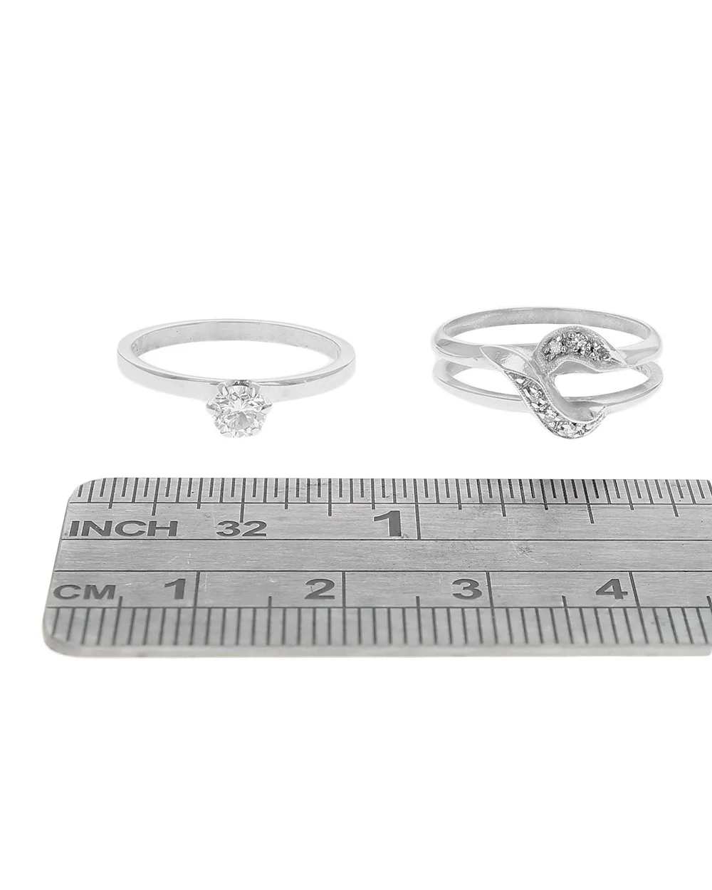 Diamond Milgrain Accent Wedding Set in White Gold - Image 3